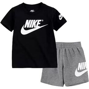 Nike Sportswear Futura T-Shirt and Shorts Set Baby Boys Active Shirts & Tees Size 2T, Color: Black/Grey/White
