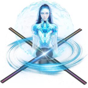 HAVisikr 3D Hologram fan-Hologram fan 2000*1356PX Resolution 678 pcs HD LED Beads -Holographic Video Advertising Projector Support APP, Bluetooth Audio, Splicing (22 inch 16G)