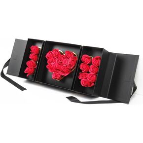 Valguri Empty “I Love U" Shape Floral Foam Flower Arrangement Holder Decorative Sweet Treat Box Mother's Day Valentine's Birthday Gifts (Black)