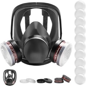 XIANZHO Gas Masks Survival Nuclear and Chemical, Full Face Gas Mask with Activated Carbon Filter