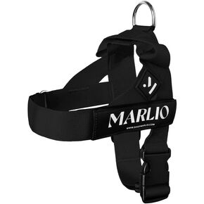 Marlio Adjustable Dog Harness - Stop Pulling, Ensure Comfort, and Style with Easy-On, Unique Prints and Matching Leashes Available - Medium, Tan Checkered