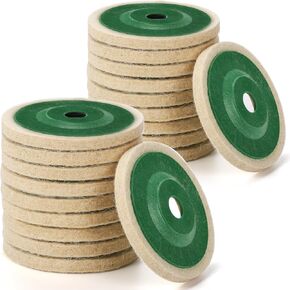 Fasmov 20 حزمة 4 بوصة مستديرة من الصوف ورأى عجلة القرص، ورأى الصوف تلميع عجلة القرص ل100 زاوية طاحونة، ورأى القرص تلميع عجلة التلميع وسادة للمعادن والرخام والخشب ومرفقات طاحونة الزاوية in Kuwait