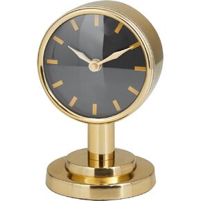Deco 79 Stainless Steel Small Clock, 4" x 4" x 7", Gold