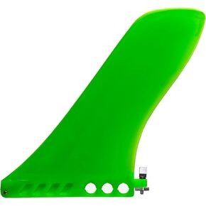 saruSURF 9" US Box Center Fin Safety Flex Soft Replacement for Longboard Race SUP Cruise Stand up Paddleboard River Surf Fishing airSUP AIR7 Skeg - Optional 'No-Tool' Screw (semi Transparent Green)