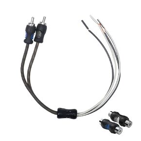 RECOIL RCA-S Speaker Wire to RCA Adapter with RCA Female to Female Coupler (Pair)