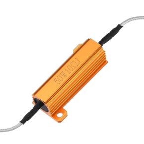 uxcell Aluminum Case Resistor 50W 10 Ohm Extension Wires Wirewound for LED Replacement Converter 50W10RJ