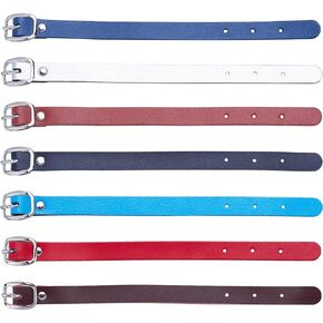 GORGECRAFT 7 Colors 8 Inch Cowhide Leather Stirrup Straps Genuine Luggage Strap Luggage Tags Adjustable Length Replacement Belts with Metal Buckle Watch Band Strap for Card Pass Holder Travel Storage