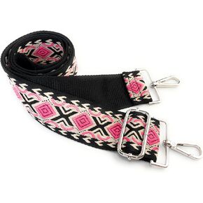VersaKits Purse Straps Replacement Crossbody with Gold Hardware 2 Inch Wide W Pattern Adjustable Shoulder Guitar Strap for Handbag