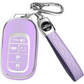 QBUC for Honda Key fob Cover with Keychain,Compatible with 2022 2023 2024 Honda Accord Civic HR-V CR-V Pilot