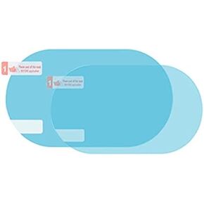 kkhouse 2PCS Film Anti Rain Water Repellent Film Car Mirror Window Clear Films Anti Dazzle Rearview Mirror Anti Fog Rainproof Film (Elliptic-135x95mm)