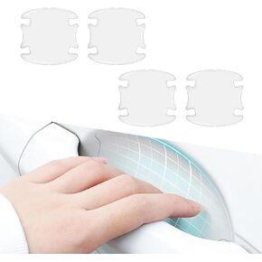 Slykew 4 PCS Car Door Bowl Anti-Scratch Sticker, 3.5" x 3.1" Invisible Waterproof Paint Protector Film, Flexible Non-Marking Buffer Collision Strip, Universal Accessories for Cars (Transparent)
