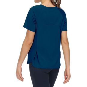 THE GYM PEOPLE Women's Short Sleeve Workout Shirts Breathable Yoga T-Shirts with Side Slits Athletic Tee Tops