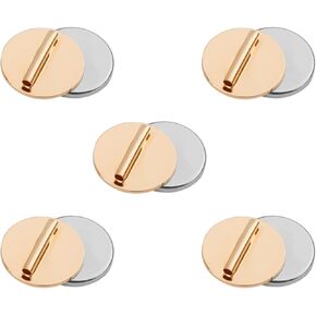 5pcs Mini Magnetic Brooch Pin Converter, Harm Free Clothing Magnet Buckle Magnet Metal Lapel Pin, Pin Holder Magnet Almost Invisible Metal Pin Backs for Thin Fabric (Gold)