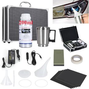 Headlight Repair Kit,Automobile Headlight Restoration Kits with 200ML Repair Liquid,Car Headlight Polish Repair Tool for Repair Headlight Yellowing, Haze, Scratches