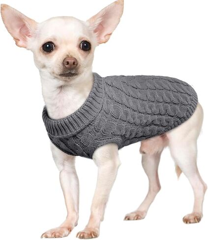 سترة صوفية للكلاب من Bonaweite، سترة ناعمة بياقة مدورة للكلاب الصغيرة والمتوسطة والقطط، ملابس تريكو للكابل، ملابس شتوية للكلاب للطقس البارد in Kuwait