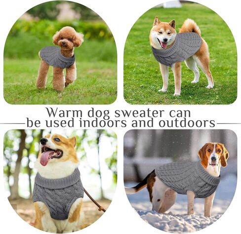 سترة صوفية للكلاب من Bonaweite، سترة ناعمة بياقة مدورة للكلاب الصغيرة والمتوسطة والقطط، ملابس تريكو للكابل، ملابس شتوية للكلاب للطقس البارد in Kuwait
