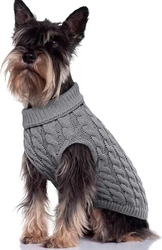 Bonaweite Dog Pullover Sweater, Soft Puppy Turtleneck Sweater for Small Medium Dogs Cats, Cable Knitwear Outfit, Dog Winter Clothes for Cold Weather in Saudi Arabia