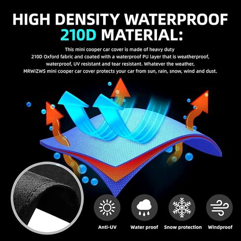 غطاء سيارة لسيارة موستانج، فورد موستانج (1965-1973/1994-2023)، قماش أكسفورد 210D، مقاوم للأشعة فوق البنفسجية ومقاوم للماء بنسبة 100%، غطاء سيارة، أغطية سيارة مقاومة للماء in Kuwait