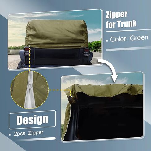 غطاء سيارة الدفع الرباعي X AUTOHAUX غطاء كابينة لسيارة Jeep Wrangler JK JL Hardtop 4 أبواب 2007-2021 حماية من الغبار والشمس في الهواء الطلق 210D أكسفورد مع سحاب باب السائق أسود in Kuwait