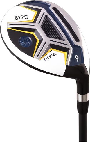 نادي الجولف الخشبي Rife 812s Offset 9 Wood للرجال من كبار السن، مرن لكبار السن مع مقابض رجالية كبيرة الحجم باللون الأسود Pro Velvet in Kuwait