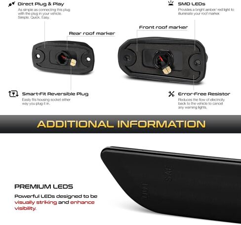 مجموعة مصابيح الجري VIPMOTOZ 10 قطع LED أمامية + خلفية للسقف العلوي متوافقة مع 2015-2023 Ram ProMaster 1500 2500 3500 عدسة ملونة مدخنة غطاء كروم أمامي كهرماني خلفي أحمر in Saudi Arabia