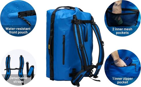 MIER Large Waterproof Duffel Bag Rolltop Dry Backpack Duffle Bags for Kayaking, Rafting, Boating, Swimming, Camping, Travel, Gym, Beach, 60L/80L in Saudi Arabia