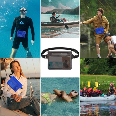 jealkip Waterproof Pouch with Adjustable Waist Strap, Waterproof Dry Bag, Keeps Cell Phones and Valuables Safe and Dry, Perfect for Kayaking, Beach, Camping and Swimming (Dark Blue) in Saudi Arabia