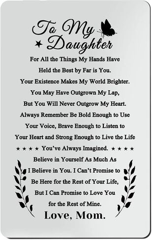 Daughter Gifts from Mom Engraved Wallet Card for Daughter Birthday Christmas Graduation Gifts Mothers Day Wedding Day Gifts To My Daughter Wallet Card from Mom in Saudi Arabia