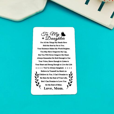 Daughter Gifts from Mom Engraved Wallet Card for Daughter Birthday Christmas Graduation Gifts Mothers Day Wedding Day Gifts To My Daughter Wallet Card from Mom in Saudi Arabia