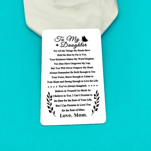 Daughter Gifts from Mom Engraved Wallet Card for Daughter Birthday Christmas Graduation Gifts Mothers Day Wedding Day Gifts To My Daughter Wallet Card from Mom in Saudi Arabia