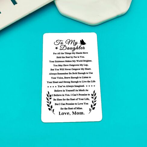 Daughter Gifts from Mom Engraved Wallet Card for Daughter Birthday Christmas Graduation Gifts Mothers Day Wedding Day Gifts To My Daughter Wallet Card from Mom in Saudi Arabia
