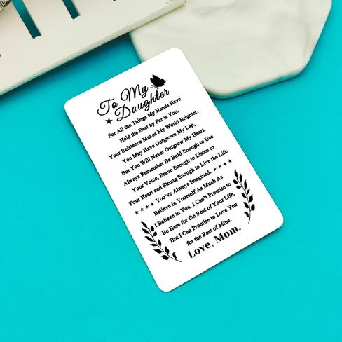 Daughter Gifts from Mom Engraved Wallet Card for Daughter Birthday Christmas Graduation Gifts Mothers Day Wedding Day Gifts To My Daughter Wallet Card from Mom in Saudi Arabia