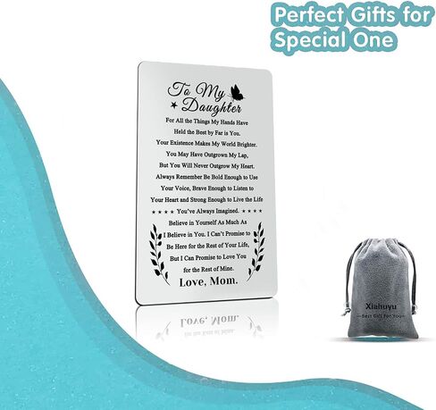 Daughter Gifts from Mom Engraved Wallet Card for Daughter Birthday Christmas Graduation Gifts Mothers Day Wedding Day Gifts To My Daughter Wallet Card from Mom in Saudi Arabia