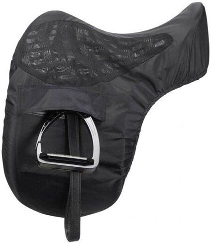 LeMieux ProKit Ride On Dressage Saddle Cover in Black with Silicone Grip Seat, Waterproof Polyester Outer & Fleece Lining - One Size in Saudi Arabia