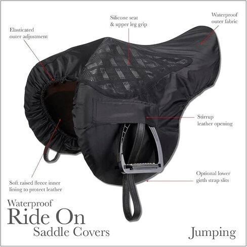 LeMieux ProKit Ride On Dressage Saddle Cover in Black with Silicone Grip Seat, Waterproof Polyester Outer & Fleece Lining - One Size in Saudi Arabia