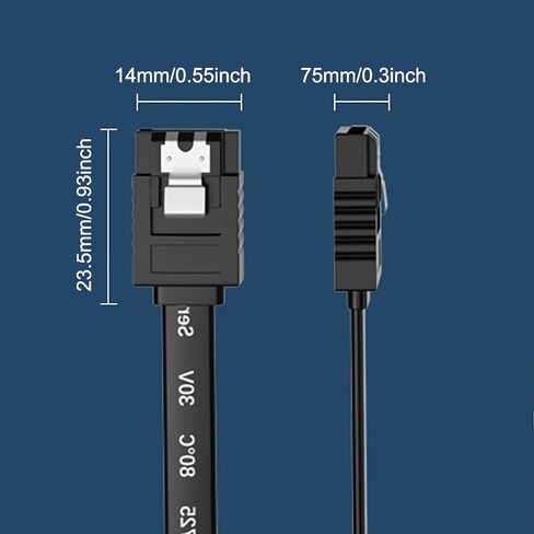 OHKIKOME SATA Cable III 3 Pack, SATA Cable 6Gbps Straight Data Cable with Locking Latch 15.7 Inch Compatible for SATA HDD, SSD, CD Driver, CD Writer - Black in Saudi Arabia