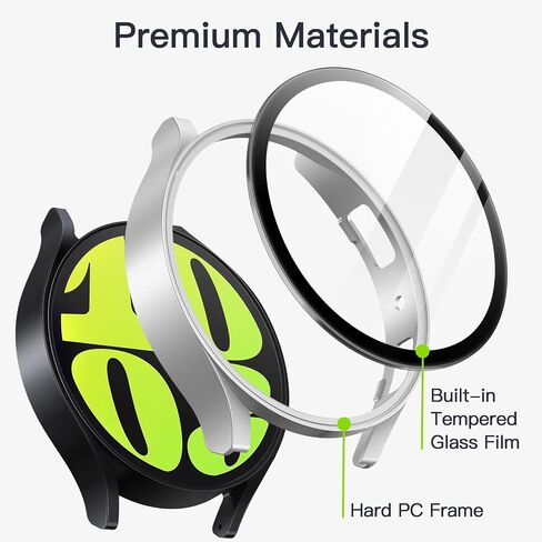JETech Case with Screen Protector for Samsung Galaxy Watch 8 40mm, Overall Protective Cover, Built-in Tempered Glass Film High Sensitivity, 2 Pack (Graphite) in Saudi Arabia
