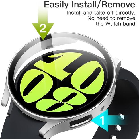JETech Case with Screen Protector for Samsung Galaxy Watch 8 40mm, Overall Protective Cover, Built-in Tempered Glass Film High Sensitivity, 2 Pack (Graphite) in Saudi Arabia