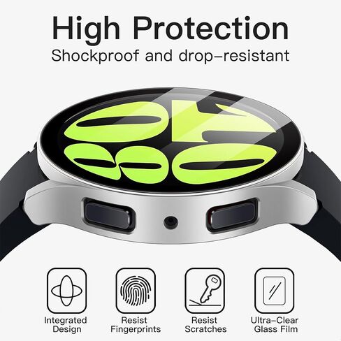 JETech Case with Screen Protector for Samsung Galaxy Watch 8 40mm, Overall Protective Cover, Built-in Tempered Glass Film High Sensitivity, 2 Pack (Graphite) in Saudi Arabia