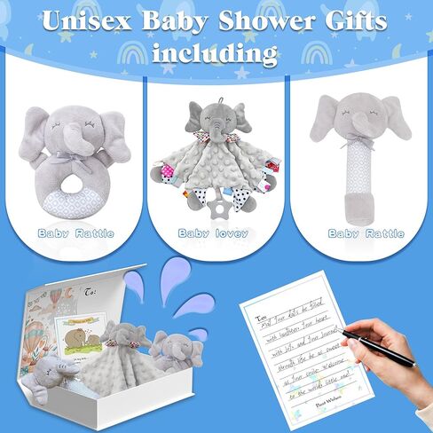 مجموعة هدايا خشخيشة للأطفال من 3 قطع من نومياول - هدايا استحمام للأطفال للجنسين لحديثي الولادة - ألعاب هزازة على شكل فيل ناعم محبب على شكل جرس يدوي، هدايا حديثي الولادة لسلة هدايا الأطفال، ألعاب الأولاد والبنات من عمر 0 ​​إلى 6 أشهر in Kuwait