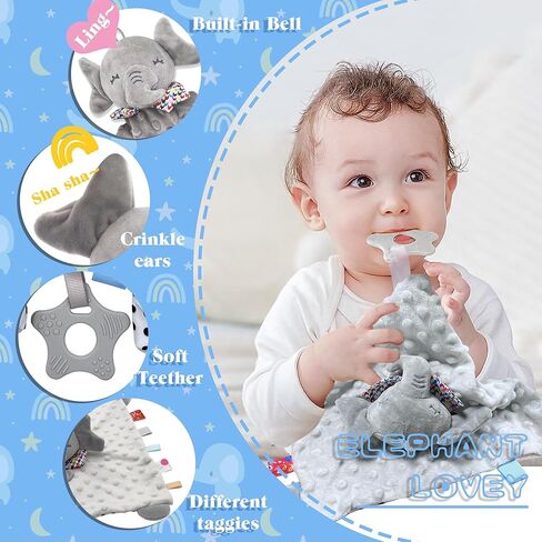 مجموعة هدايا خشخيشة للأطفال من 3 قطع من نومياول - هدايا استحمام للأطفال للجنسين لحديثي الولادة - ألعاب هزازة على شكل فيل ناعم محبب على شكل جرس يدوي، هدايا حديثي الولادة لسلة هدايا الأطفال، ألعاب الأولاد والبنات من عمر 0 ​​إلى 6 أشهر in Kuwait