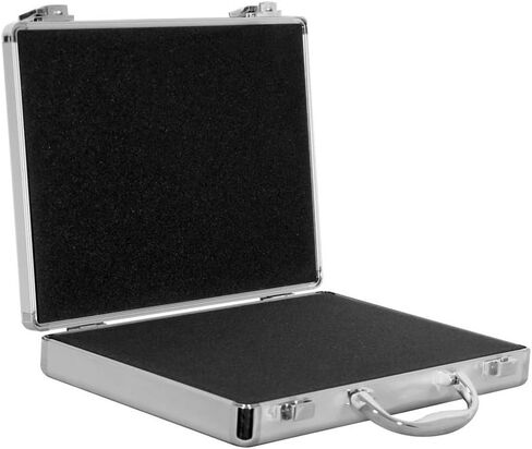 حافظة ألومنيوم مقاس 12x9x2 بوصة | حقيبة فضية متينة مع هيكل من الخشب الرقائقي | خفيف الوزن، قفل آمن للمستندات والتصوير الفوتوغرافي | حقيبة حمل احترافية مناسبة للسفر in Kuwait