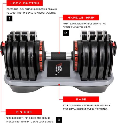 NZG PowerDyne Adjustable Dumbbell Weights 55lbs/110lbs 80lbs/160lbs in Saudi Arabia