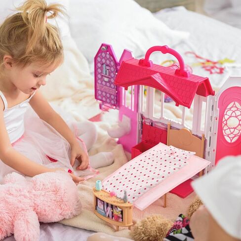 طقم سرير ibasenice Dollhouse مكون من 5 قطع مع وسائد لحاف وبطانية بمقياس 1/12 وإكسسوارات غرفة النوم الواقعية وإكسسوارات السرير المصغرة in Saudi Arabia