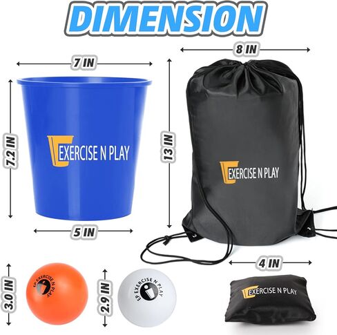 12 قطعة من الدلاء والكرات العملاقة مجموعة ألعاب الرمي مع حقيبة حمل، مجموعة ألعاب الرمي للتمرين واللعب مع أكياس الفول للعائلة والأصدقاء وحفلات الزفاف والشاطئ الداخلي والخارجي in Kuwait