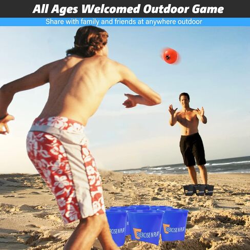 12 قطعة من الدلاء والكرات العملاقة مجموعة ألعاب الرمي مع حقيبة حمل، مجموعة ألعاب الرمي للتمرين واللعب مع أكياس الفول للعائلة والأصدقاء وحفلات الزفاف والشاطئ الداخلي والخارجي in Kuwait
