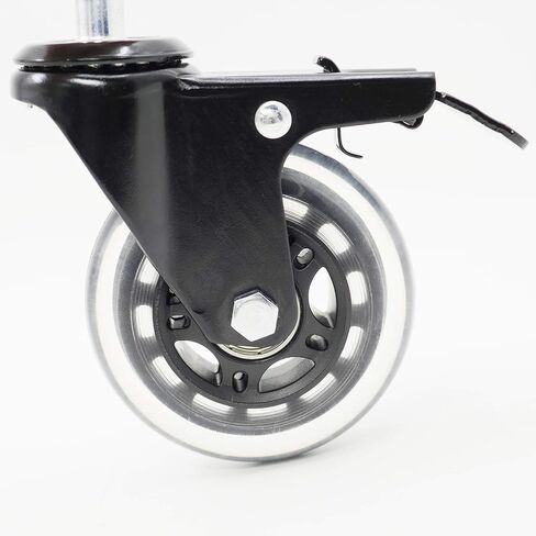 Dr.Luck 3" Office Chair Caster Wheels w/Dual Lock Metal Brake (Set of 5) - Heavy Duty & Safe for All Floors Including Hardwood w/Universal Fit 440 Lbs Total Capacity in Saudi Arabia