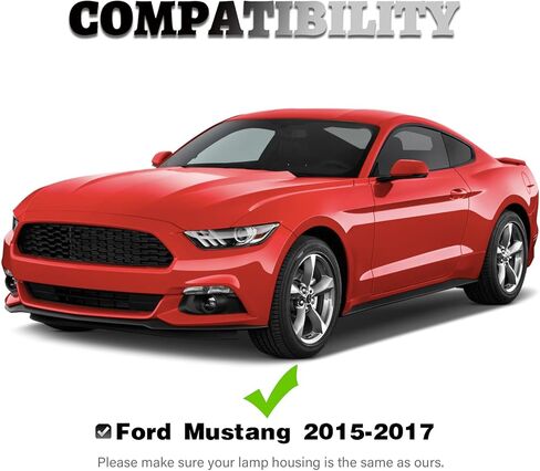 ضوء الضباب الأمامي مناسب لسيارات Ford Mustang 2015-2017 Led أضواء النهار الجري مع مصابيح DRL بيضاء/أجزاء إشارات الانعطاف الكهرمانية وملحقاتها in Kuwait