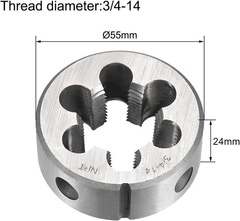 uxcell 1/4"-18 NPT Round Die, Machine Thread Right Hand Threading Die, High Speed Steel (HSS) Screw Thread Cutting Die in Saudi Arabia
