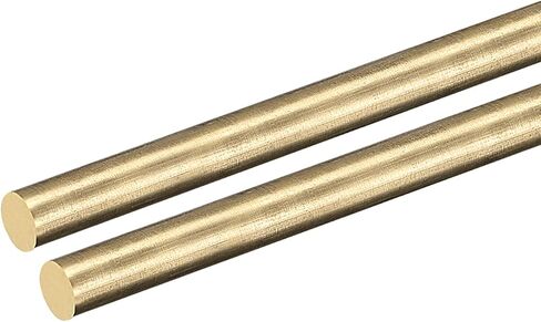 DMiotech 2Pack 6mm x 400mm, Brass Solid Round Rod, Brass Rod Lathe Bar Stock for DIY Craft in Kuwait